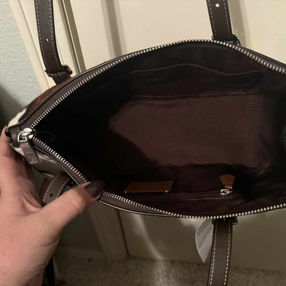 Coach Brown and White Shoulder Bag - Picture 3 of 5